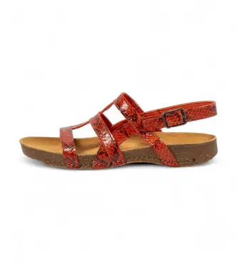 per donna 11138S188003_006 Sandali in pelle 1138S Breathe Orange (37), Basso, Fibbia, Casual, Arancione Serpente