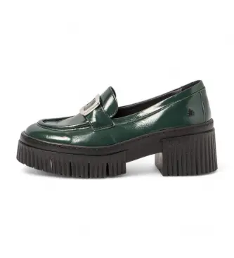 per donna 1137211WS003_0G3 Scarpe in pelle 1372 verde (39), 3 a 5cm, Nessuno, Casual