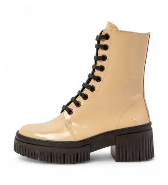 per donna 1137514KH003_082 1375 York Stivaletti in pelle beige (39), 3 a 5cm, Cerniera, Casual