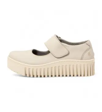 per donna 1151411ZZ003_020 1514 Scarpe in pelle beige Brighton (41), 3 a 5cm, Velcro, Casual