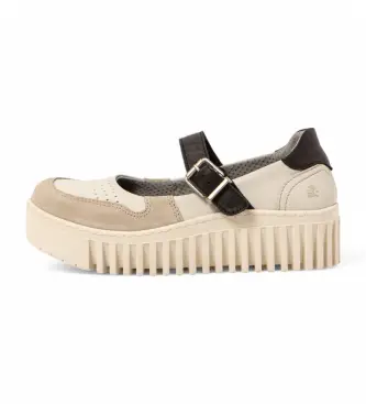 per donna 1151511VI003_0MU Scarpe in pelle 1515 Brighton beige, nero (36), 3 a 5cm, Fibbia, Casual