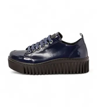 per donna 115351566003_0B0 Sneakers in pelle blu navy Brighton 1535 (41), 3 a 5cm, Stringhe, Casual