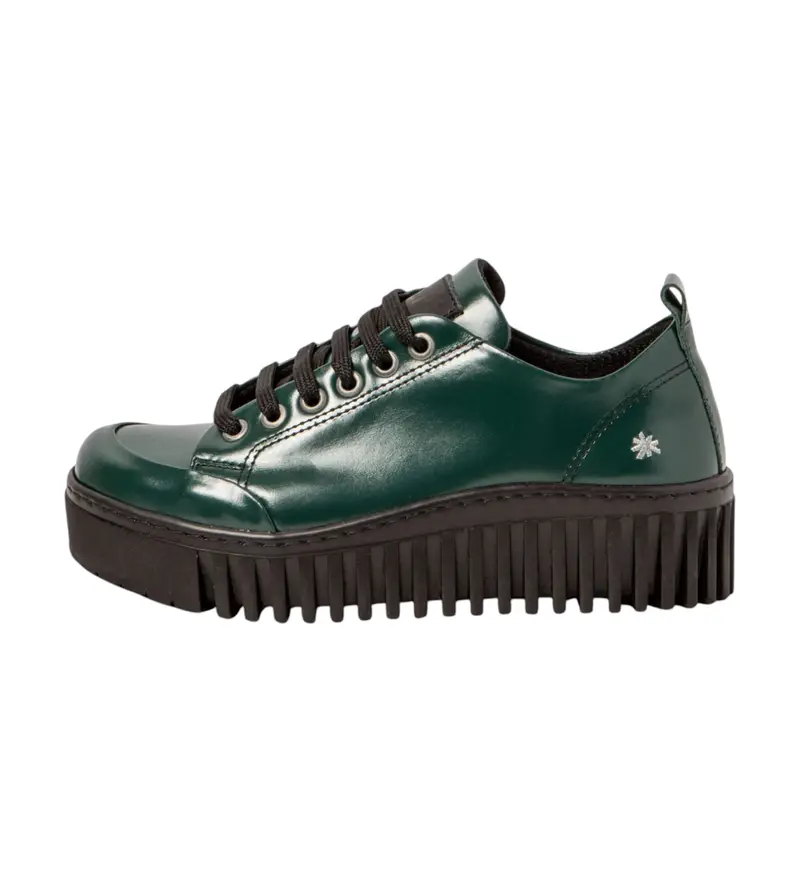 per donna. 1153515WS003_0G3 Sneakers in pelle verde Brighton 1535 (36), 3 a 5cm, Stringhe, Casual