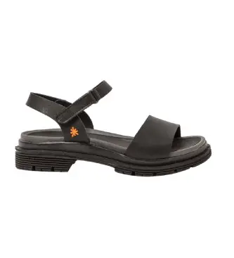 per donna 115482101003_001 Sandali in pelle 1548 neri (36), Nero, 1 a 3 cm, Velcro, Casual Naturale