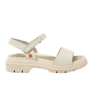 per donna 1154821ZZ003_020 Sandali in pelle 1548 beige (36), 1 a 3 cm, Velcro, Casual