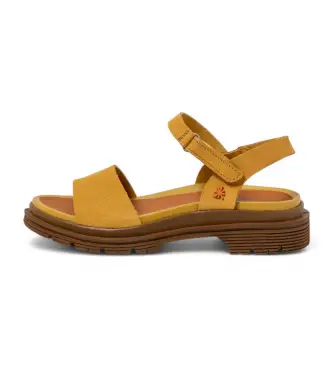 per donna 1154831F5003_024 Sandali in pelle 1548 Birmingham giallo (36), 3 a 5cm, Velcro, Casual