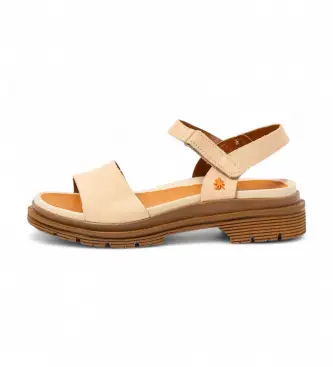 per donna 1154831GA003_0MU Sandali in pelle beige 1548 Birmingham (36), Basso, 1 a 3 cm, Velcro, Casual