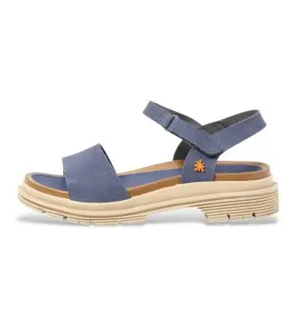 per donna 1154831NF003_0B0 Sandali in pelle blu 1548 (36), 3 a 5cm, Velcro, Casual