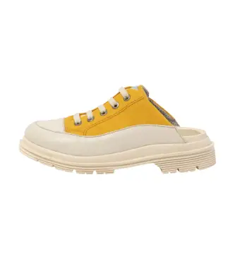 per donna 115541146003_024 Zoccoli in pelle 1554 Birmingham giallo (37), 3 a 5cm, Stringhe, Casual