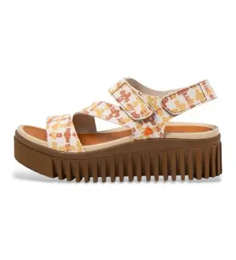 per donna 1157341GD003_ESP 1573 Sandali in pelle multicolore Fantasy (37), 3 a 5cm, Velcro, Casual