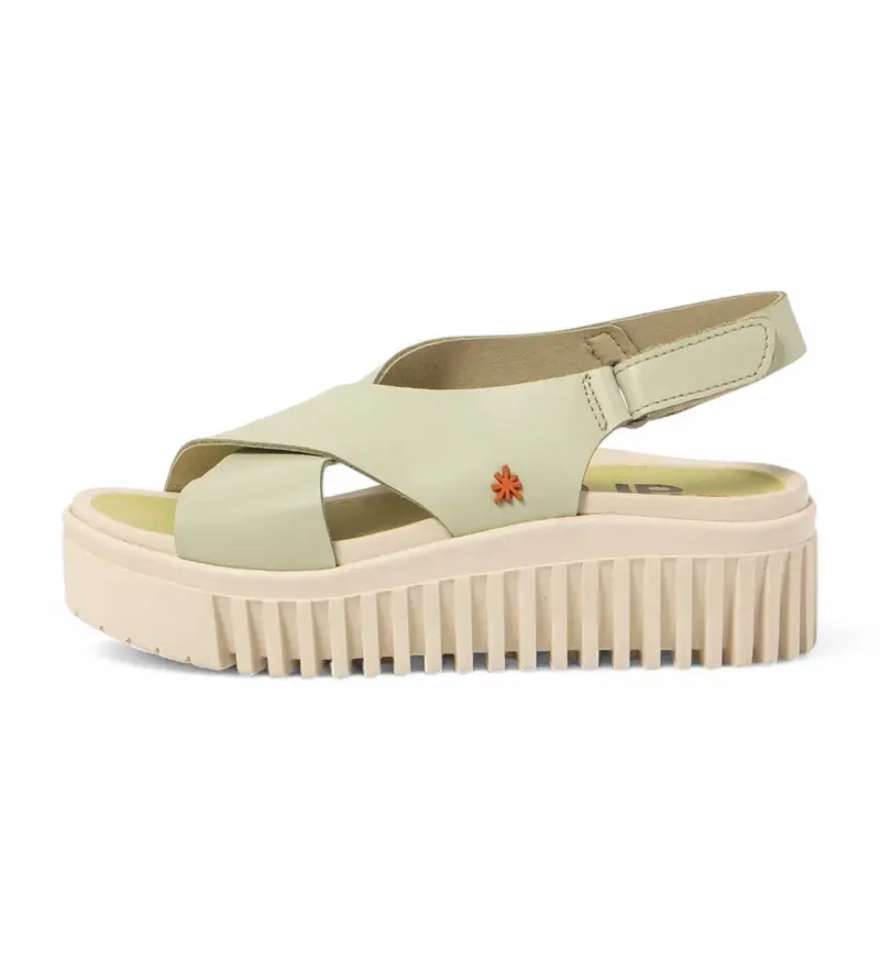 per donna. 1157421IC003_0G3 1574 Brighton Sandali in pelle verde lime (36), 3 a 5cm, Velcro, Casual