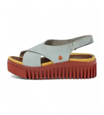 per donna 1157431K1003_ESP 1574 sandali in pelle blu Brighton (36), 3 a 5cm, Velcro, Casual