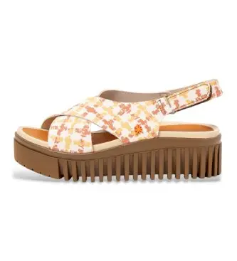 per donna 1157441GD003_ESP 1574 Sandali in pelle multicolore Fantasy (39), 3 a 5cm, Velcro, Casual