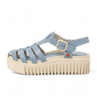 per donna 1157521XP003_0B0 1575 sandali in pelle blu Brighton (38), 3 a 5cm, Fibbia, Casual