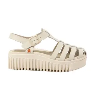 per donna 1157521ZZ003_020 Sandali in pelle 1575 Brighton beige (37), 3 a 5cm, Fibbia, Casual