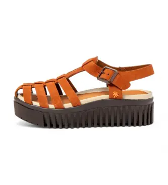 per donna 1157531GM003_0MU Sandali in pelle 1575 Brighton marrone (36), 3 a 5cm, Fibbia, Casual