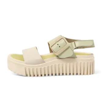 per donna 1157811YF003_0MU 1578 Sandali in pelle beige Brighton (37), 3 a 5cm, Fibbia, Casual