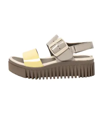 per donna 1157831GH003_0MU Sandali in pelle 1578 Brighton Grey (36), 3 a 5cm, Fibbia, Casual, Multicolore, Grigio