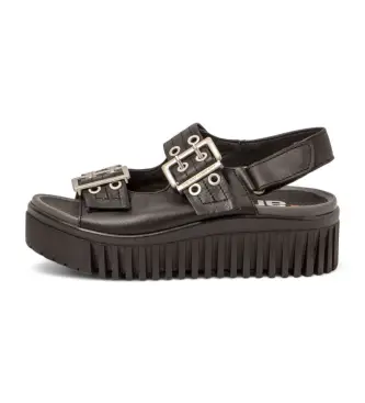 per donna 115791101003_001 1579 sandali in pelle nera Brighton (41), Nero, 3 a 5cm, Fibbia, Casual