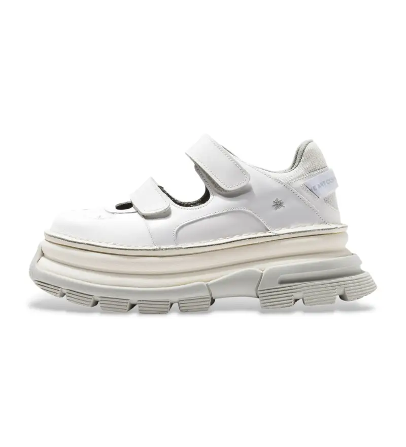 per donna 116441170003_017 Scarpe in pelle bianca Core 2 (36), Ecopelle, Bianco, 3 a 5cm, Velcro, Casual