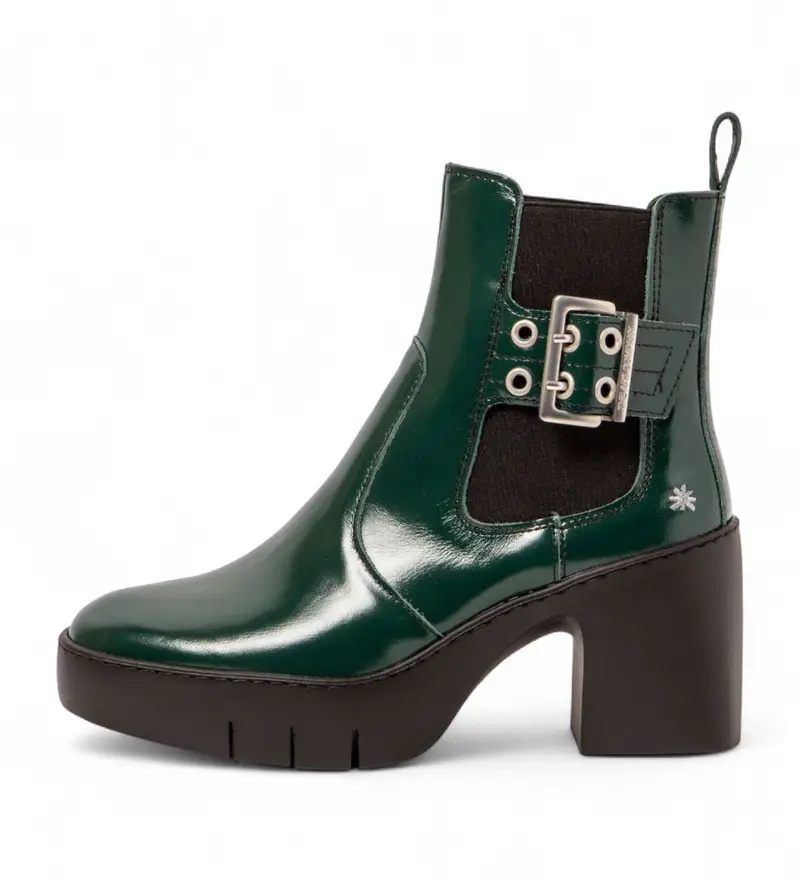 per donna. 1165811WS003_0G3 1658 Stivaletti in pelle verde nappa (40), 5 a 8cm, Nessuno, Casual