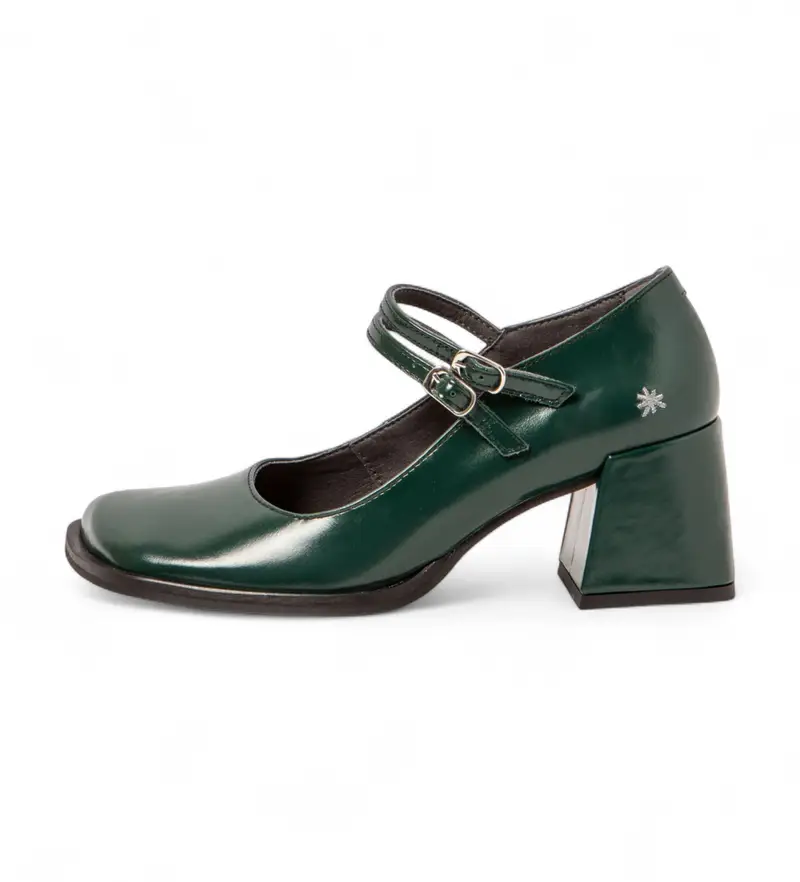 per donna. 1170411WS003_0G3 1704 Scarpe in pelle verde Verona (36), 5 a 8cm, Fibbia, Casual, Classico