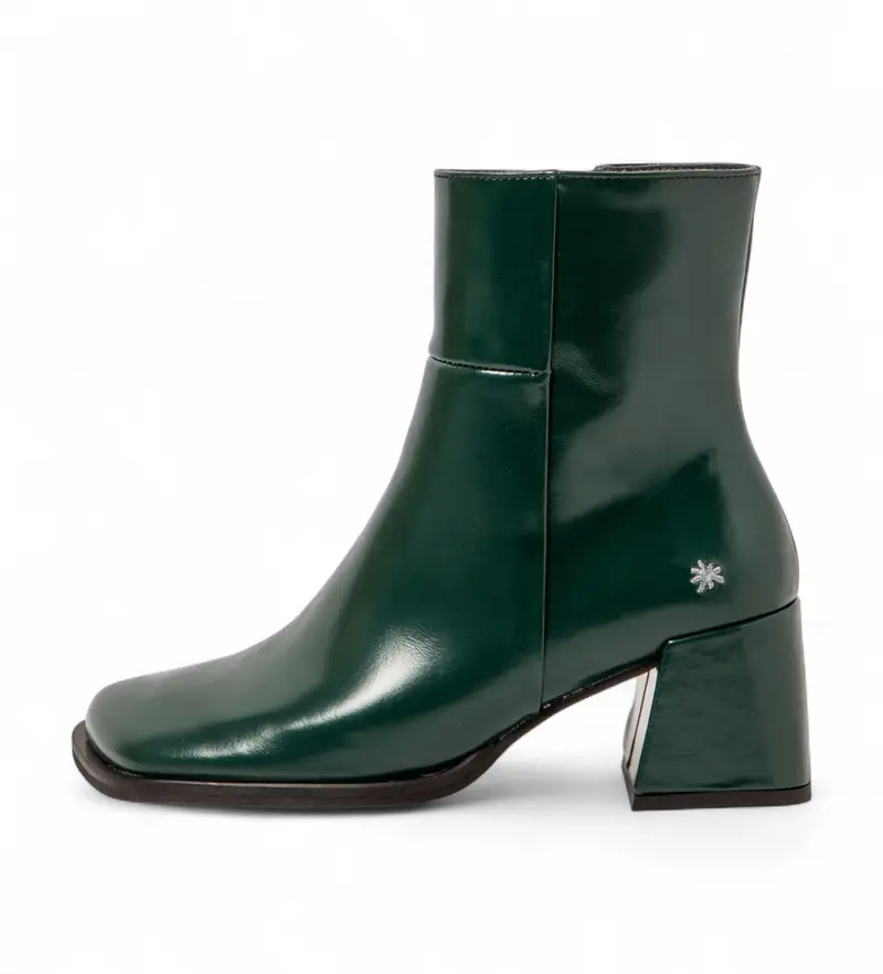 per donna. 1170611WS003_0G3 1706 Stivali in pelle verde Verona (36), 5 a 8cm, Cerniera, Casual