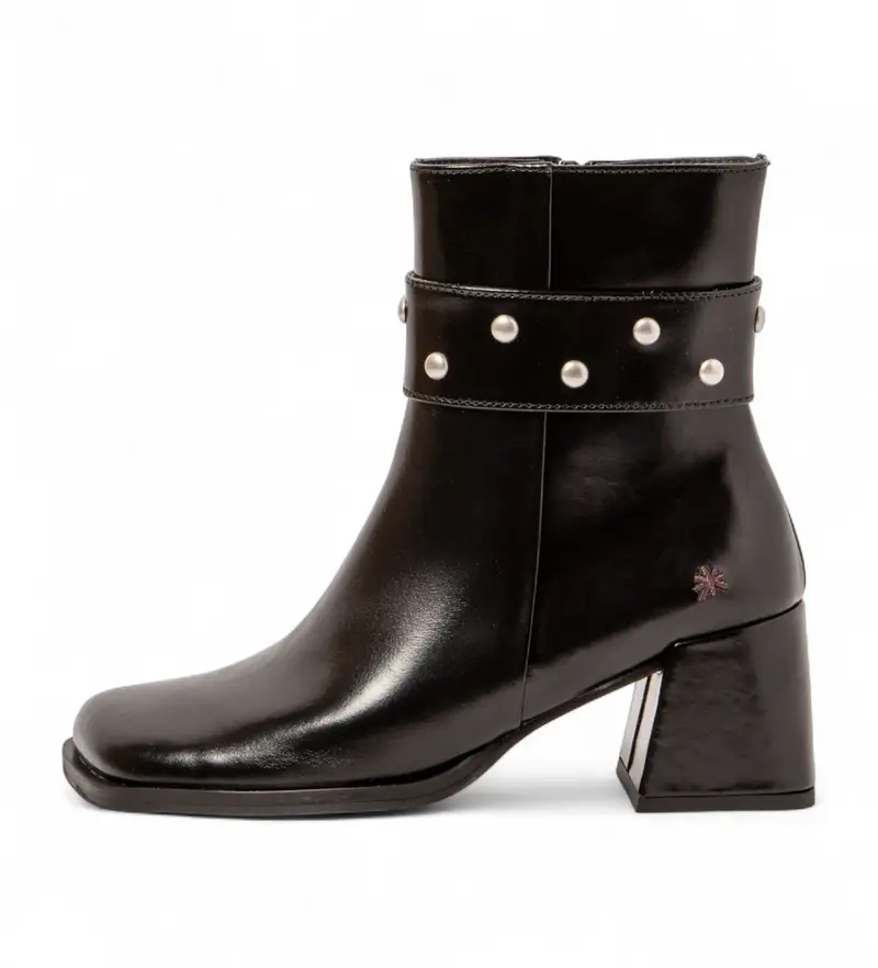 per donna. 11706S101003_001 Stivaletti in pelle nera lucida (38), Nero, 5 a 8cm, Cerniera, Classico