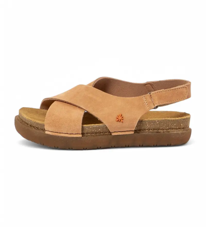 per donna. 11710S1PH003_024 Sandali in pelle arancione Rhodes 1710S (36), 3 a 5cm, Velcro, Casual