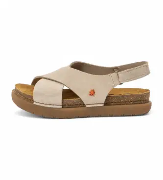 per donna 11710S1ZZ003_020 Sandali in pelle beige Rhodes 1710S (36), 3 a 5cm, Velcro, Casual