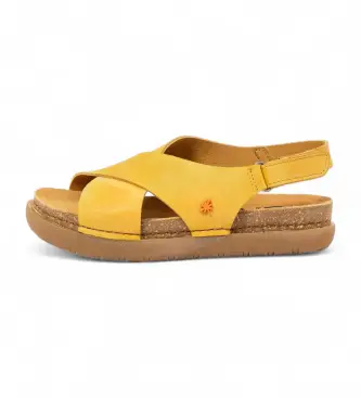 per donna 11710S224003_024 Sandali gialli 1710S (36), Pelle, Basso, Velcro, Casual, Giallo