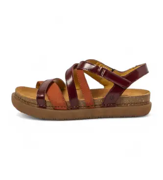 per donna 1171413Y1003_0MU 1714 Sandali Rhodes in pelle multicolore (36), Basso, Velcro, Casual