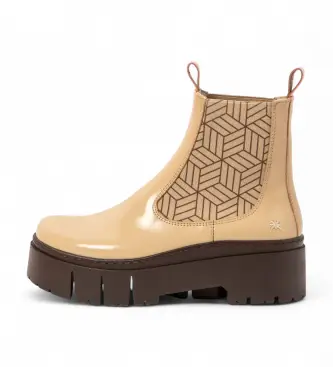 per donna 1176612F4003_0MU 1766 Stivaletti in pelle beige Leeds (36), 3 a 5cm, Nessuno, Casual