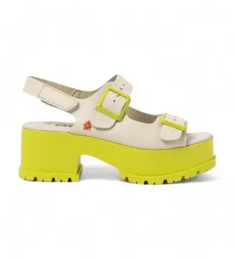 per donna 1182112VP003_020 Sandali in pelle 1821 Manchester beige (39), 5 a 8cm, Velcro, Casual