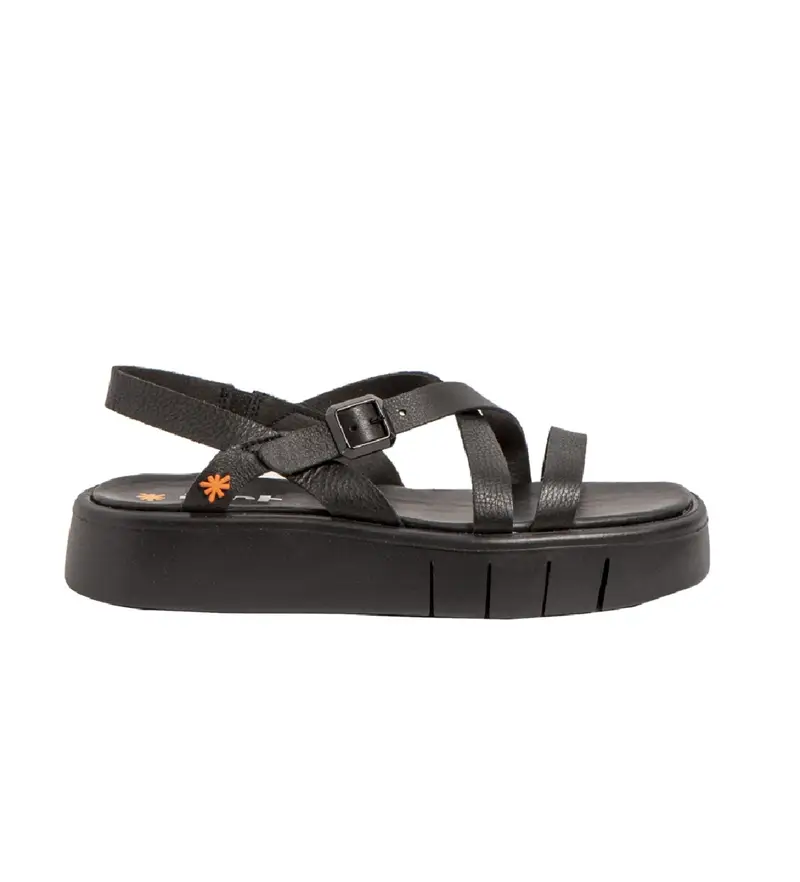 per donna. 118531101003_001 Sandali in pelle 1853 Malaga neri (36), Nero, 3 a 5cm, Fibbia, Casual