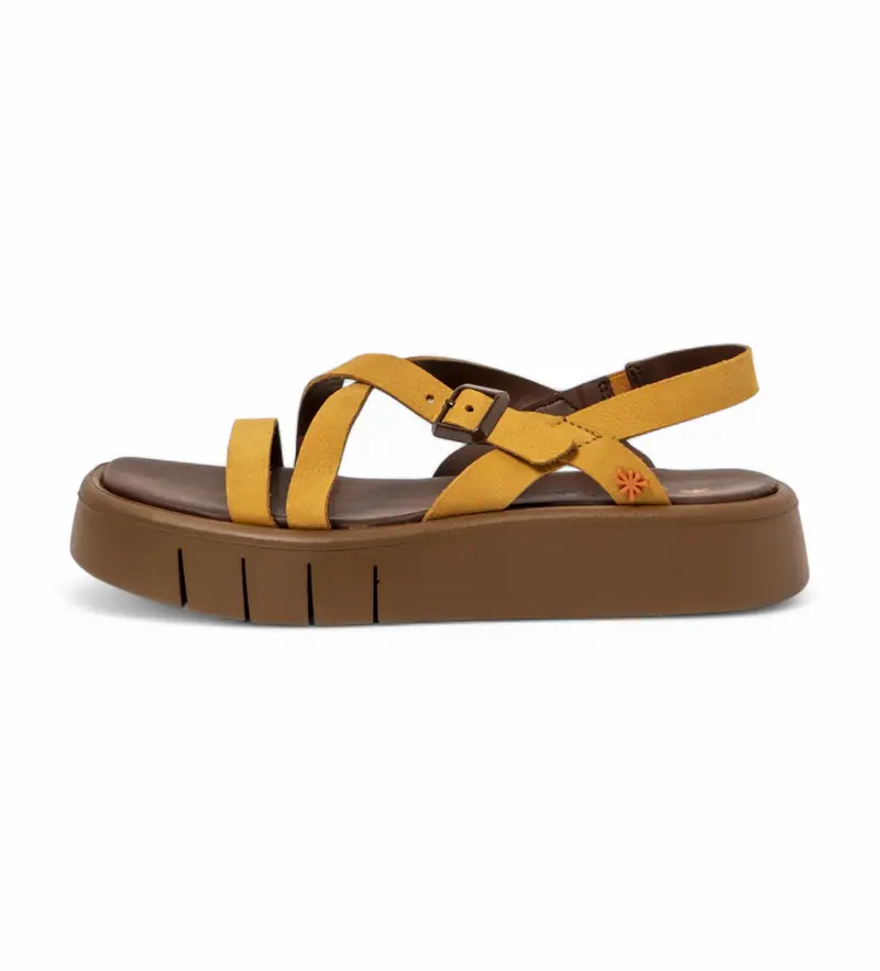 per donna. 1185312F5003_024 Sandali in pelle gialla Malaga 1853 (36), 3 a 5cm, Fibbia, Casual, Giallo
