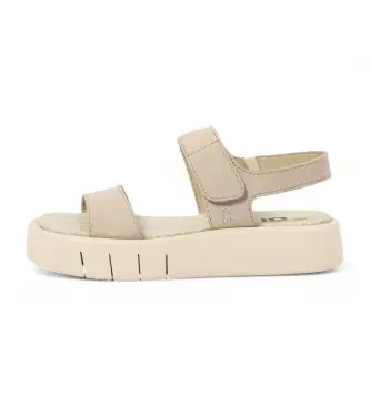 per donna 11854F324003_017 Sandali in pelle beige modello Malaga 1854F (36), 3 a 5cm, Velcro, Casual