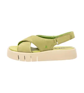 per donna 1185512G1003_0G3 Sandali in pelle 1855 Malaga verde (36), 3 a 5cm, Velcro, Casual