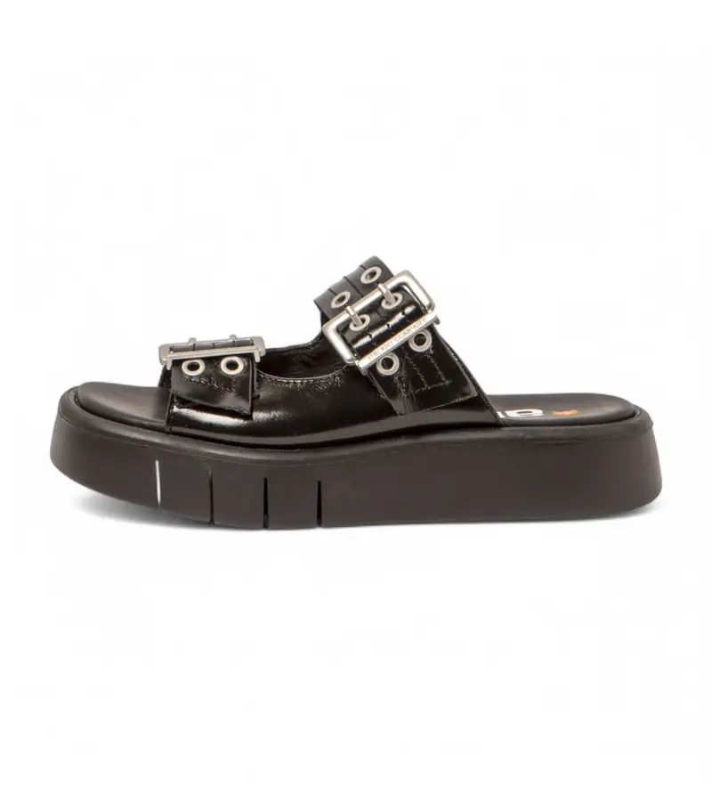 per donna. 118581101003_001 Sandali in pelle nera Malaga 1858 (36), Nero, 3 a 5cm, Fibbia, Casual