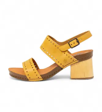 per donna 118641124003_024 Sandali in pelle gialla Wish 1864 (36), 5 a 8cm, Fibbia, Casual, Giallo