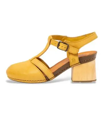 per donna 118741324003_024 1874 Roma sandali gialli (38), Pelle, 5 a 8cm, Fibbia, Casual, Giallo Naturale
