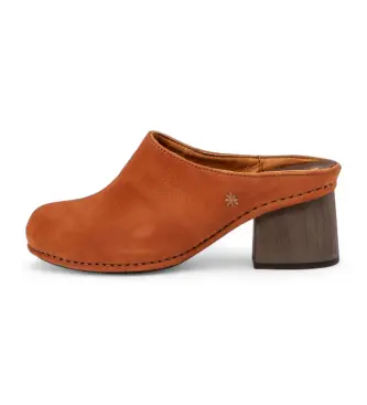 per donna 1187911MH003_006 1879 Zoccoli in pelle arancione I Wish (38), 5 a 8cm, Nessuno, Casual