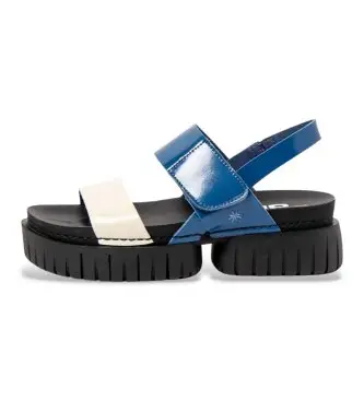 per donna 1188114GI003_0MU Sandali multicolore blu 1881 (37), Pelle, 5 a 8cm, Velcro, Casual