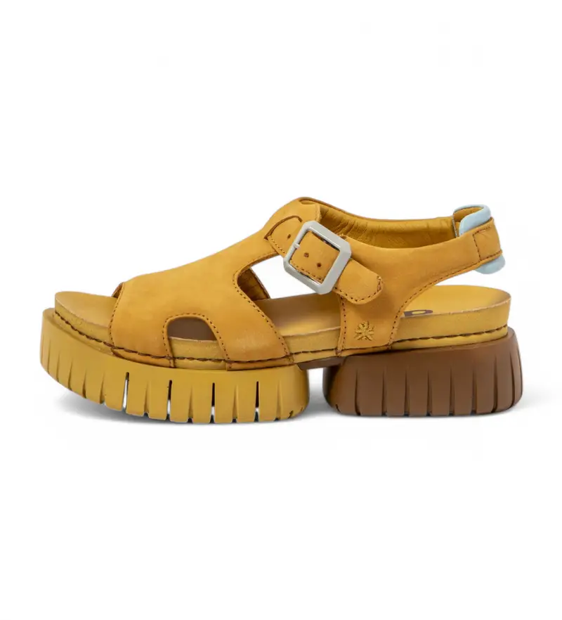 per donna. 1188211F5003_024 1882 sandali in pelle gialla (36), 3 a 5cm, Fibbia, Casual, Giallo