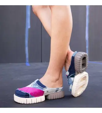 per donna 11884E134003_034 1884E Zoccoli multicolori Madeira (40), 3 a 5cm, Nessuno, Casual, Multicolore