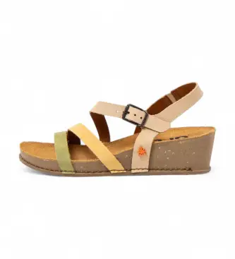 per donna 1193012Z2003_0MU Sandali in pelle beige "I Live" del 1930 (36), 3 a 5cm, Fibbia, Casual Multicolore