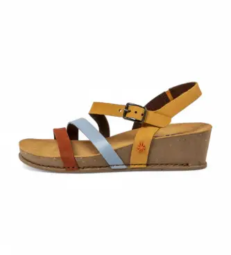 per donna 1193013B4003_0MU Sandali in pelle gialla "I Live" del 1930 (40), 3 a 5cm, Fibbia, Casual, Giallo