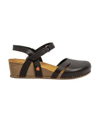per donna 119312101003_001 Sandali in pelle nera dal vivo del 1931 - Altezza zeppa 4,5 cm (39), Nero, 3 a 5cm, Velcro, Casual