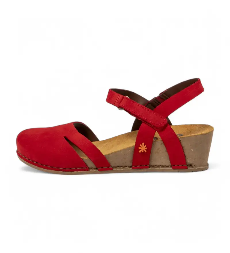 per donna. 119313108003_008 1931 I Live sandali in pelle rossa (36), Rosso, 3 a 5cm, Velcro, Casual