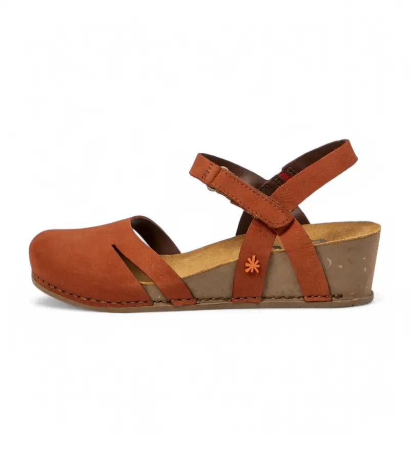 per donna. 1193131MH003_006 Sandali in pelle arancione " I Live" del 1931 (37), 5 a 8cm, Velcro, Casual